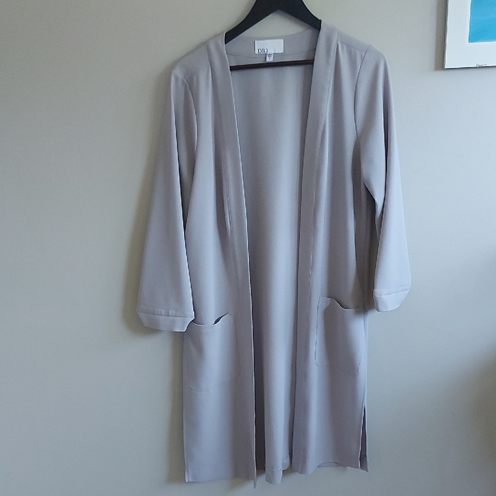 DR2 Light Gray Open Front Cardigan - M